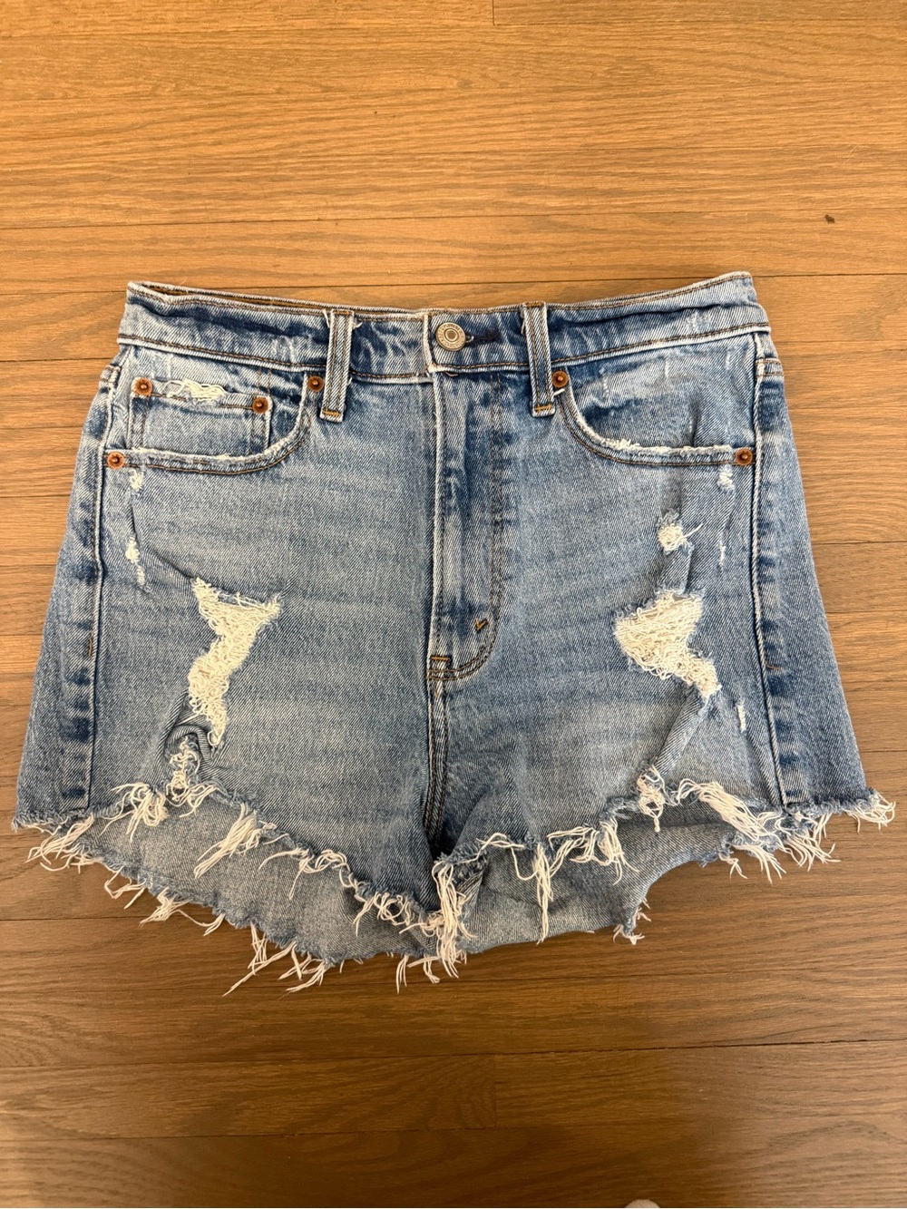 Abercrombie high rise Mom Light Blue Denim Shorts